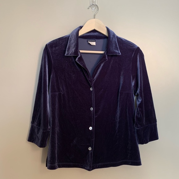 Boston Proper Tops - Vintage Velvet Button Down